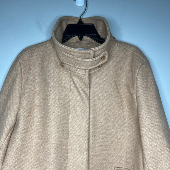 Nine West Camel City Coat Tan Peacoat Women's XL Minimalist Preppy Academia - Picture 4 of 12